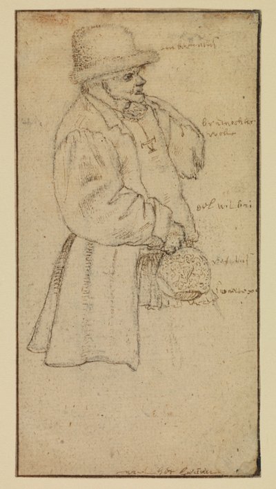 Peasant carrying a jar, recto, 16th century by Roelandt Jacobsz. Savery