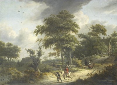Landscape with Falconer by Roelof van Vries
