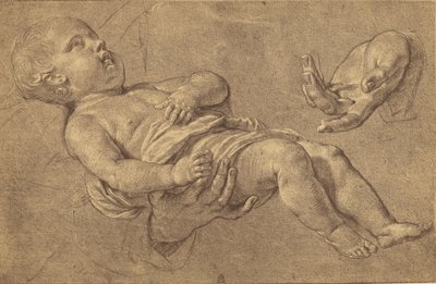 Drawing of a Baby and Two Adult Hands by Roger Fenton