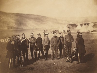 Major Burton and Officers of the 5th Dragoon Guards by Roger Fenton