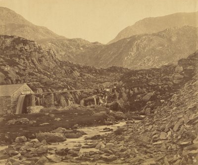 Mountains at the Foot of Lake Ogwen, Wales by Roger Fenton