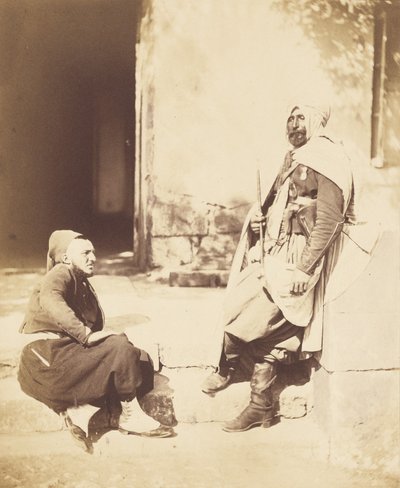 Zouave and Spahi, Attendants of Marshal Pélissier by Roger Fenton