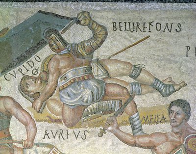 Battle between Gladiators (detail) by Roman