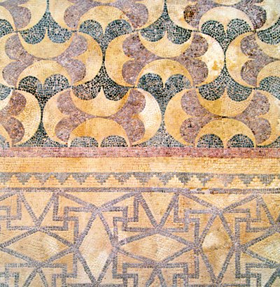 Detail of Geometric Tilework, House of Theseus, Paphos, Cyprus by Roman