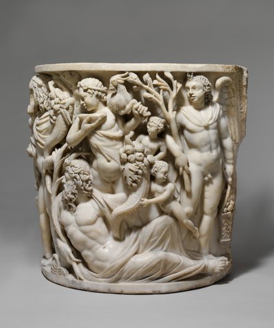 Marble Sarcophagus with the Triumph of Dionysos and the Seasons (detail) by Roman