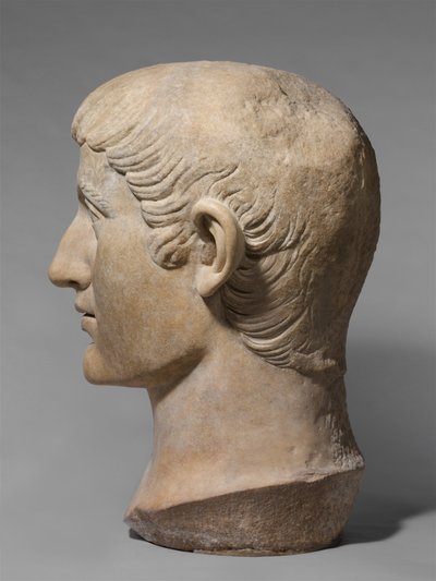 Marble Portrait Head of the Emperor Constantine I by Roman