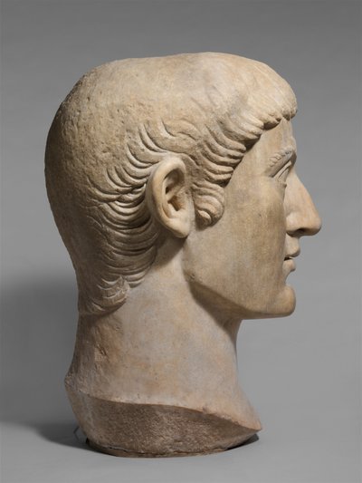 Marble Portrait Head of the Emperor Constantine I by Roman