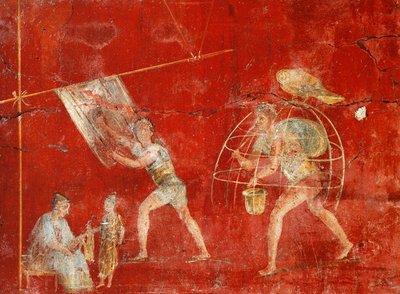 Pillar Fresco Depicting Wool Manufacturing, from Pompeii, Fullonica of Veranio Ipseo by Roman
