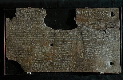 Roman Art: Decree of Pompeius Strabone Gneo., 98-90 BC by Roman