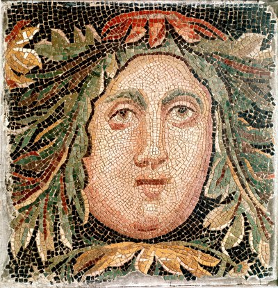 Mosaic Representing the Head of a Marine Deity (3rd Century AD) by Roman