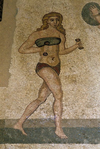 Young Romans Engaged in Physical Exercises by Roman