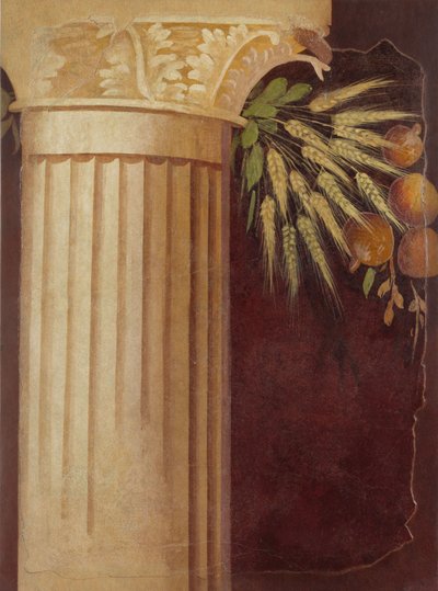 Wall painting fragment from the peristyle of a Villa at Boscoreale by Roman Republican Period