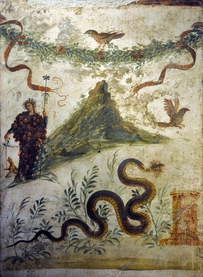 Dionysos with Grape Clusters in Front of Mount Vesuvius by Roman Roman