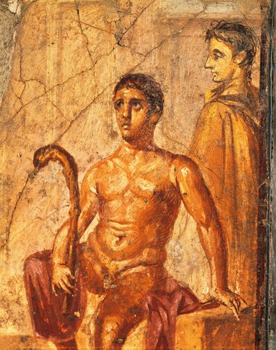 Fresco depicting Selene and Endymion, from House of Centenary, Pompeii, Campania, Italy by Roman Roman