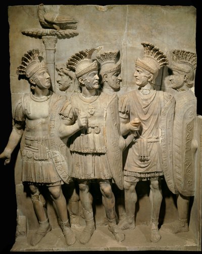 Marble Relief Representing the Praetorian Guard, Legionaries and Elite Soldiers by Roman Roman