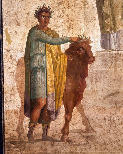 Fresco Portraying Jason and Pelias, from Pompeii by Roman Roman