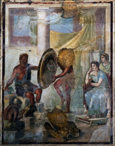 Thetis and Hephaestus, Fresco in 3rd Pompeian Style, Uncovered in Pompeii by Roman Roman