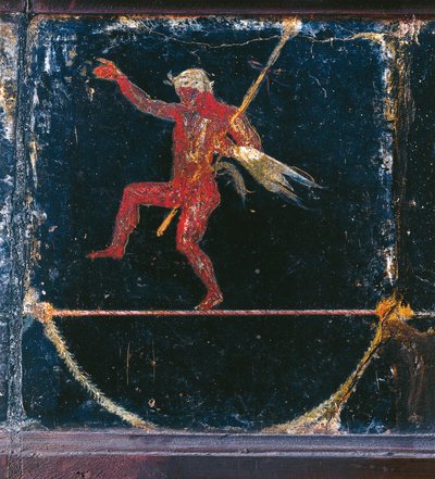 Third Style Fresco Depicting Funambolist Seleni (detail) by Roman Roman