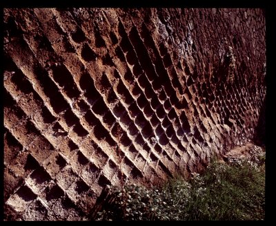 View of the Walls Built with Opus Reticolatum Construction Technique by Roman Roman