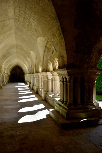 Romanesque Architecture: Gallery of the Cloister of the Cistercian Abbey of Fontenay, Burgundy by Romanesque