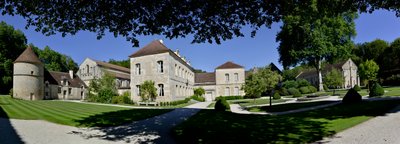Romanesque Architecture: Panoramic View of the Cistercian Abbey of Fontenay, Burgundy by Romanesque