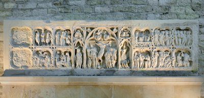 Romanesque art: altarpiece representing various scenes of the Gospel by Romanesque
