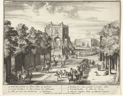 Avenue in the Park of Enghien Leading to a Pavilion (The Park of Enghien) by Romeyn de Hooghe