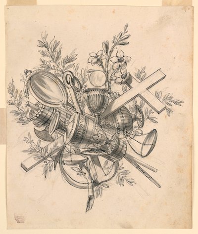 Trophy with Symbols of the Virtues, 1830–1850 by Romolo Achille Liverani
