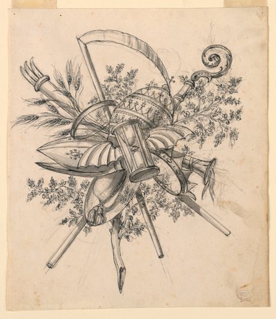 Trophy with Winged Hourglass, 1830–1850 by Romolo Achille Liverani