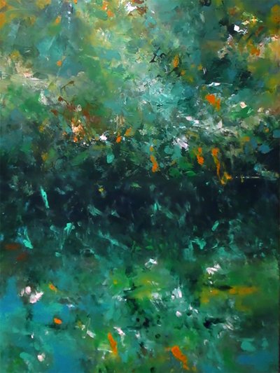 Abstract Emerald Flow by Ron Halfant