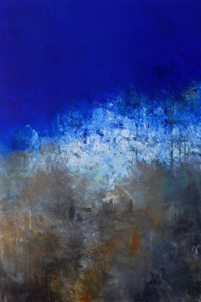 Deep Blue Ocean Abstract by Ron Halfant