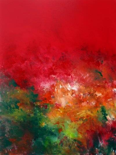 Fiery Autumn Landscape by Ron Halfant