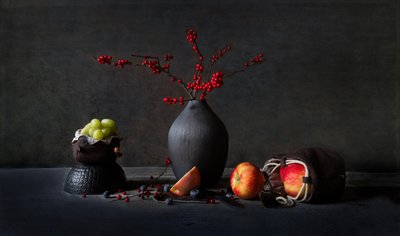 Moody Fruit Still Life by Rong Wei