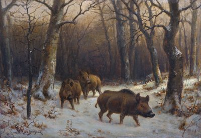 Wild Boars in the Snow by Rosa Bonheur