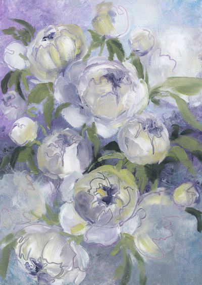 Soft Peony Blossoms by Rosana Laiz Blursbyai