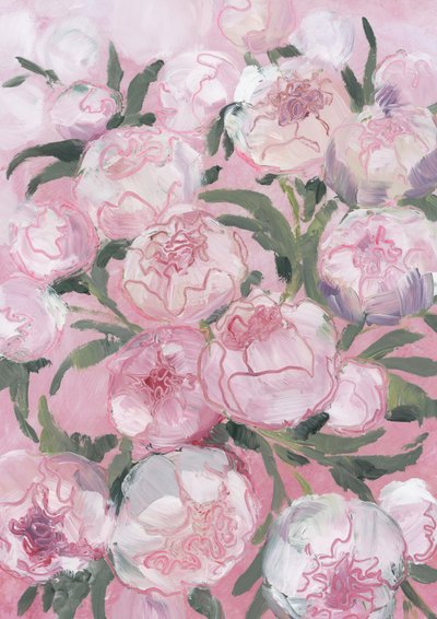 Soft Pink Peonies by Rosana Laiz Blursbyai
