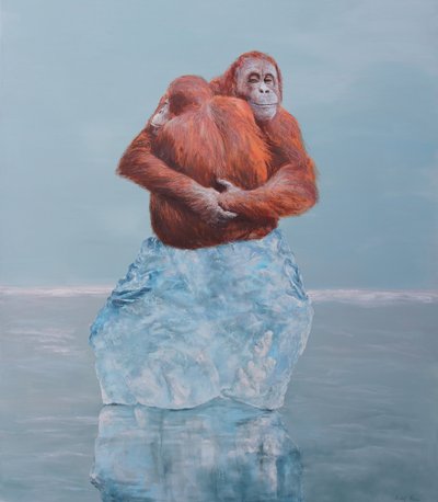 Orangutan Ice Embrace by Rudolf Kosow