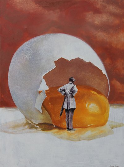 Surreal Man Giant Egg by Rudolf Kosow