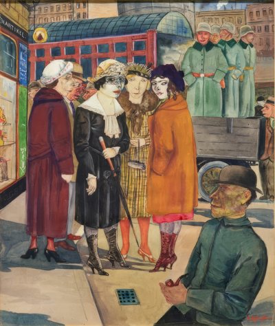 Passersby and Reichswehr by Rudolf Schlichter