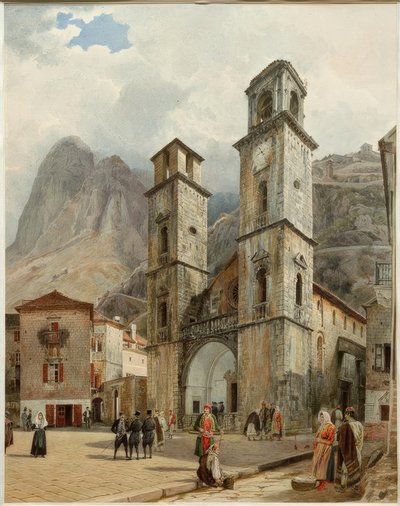 The Cathedral Square in Cattaro by Rudolf von Alt