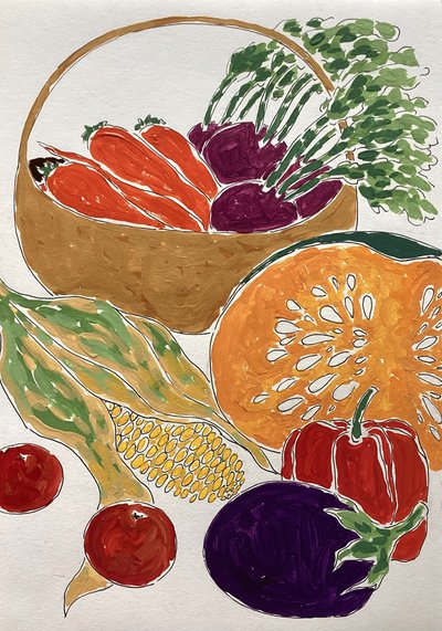 Vibrant Vegetable Harvest by Rushati Chowdhury