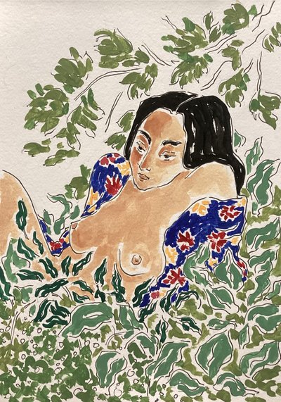 Woman In Foliage by Rushati Chowdhury
