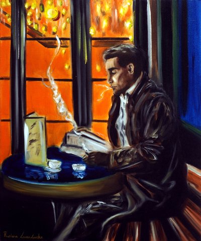 Gentleman at a Paris Cafe, 2025 by Ruslana Levandovska