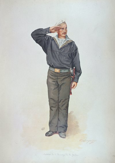 Russian sailor in the Uniform of the Russian Navy at the end of the nineteenth century by Russian School
