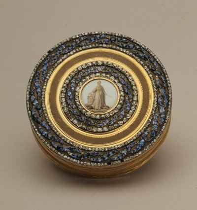 Snuffbox with later miniature of a monument to Catherine II, by Johann Gottlieb Scharff, St. Petersburg, 1776 by Russian School