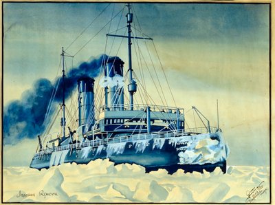 The Krasin Ice Cream Breeze Among the Ice Blocks in the Barents Sea by Russian School