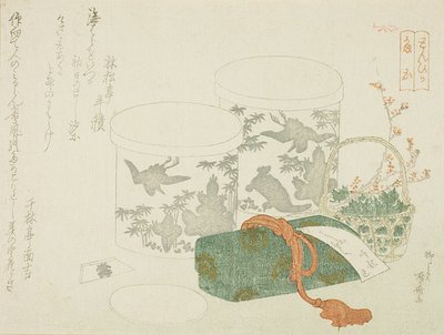 A Pair of Boxes, a Letter Box, and Plum Blossoms by Ryuryukyo Shinsai