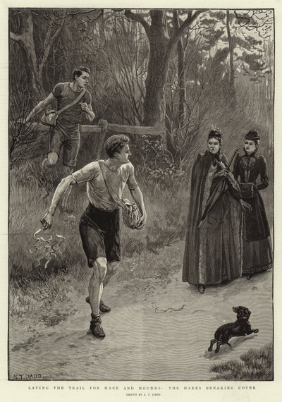 Laying the Trail for Hare and Hounds, the Hares Breaking Cover by S.T. Dadd