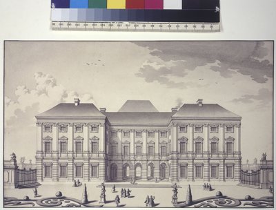Front View of the Garden Facade of Liechtenstein Palace in Rossau by Salomon Kleiner