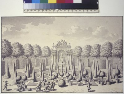 View of the Orange Bosquet within Meadowed Parterre in the Gardens of Liechtenstein Palace in Rossau by Salomon Kleiner